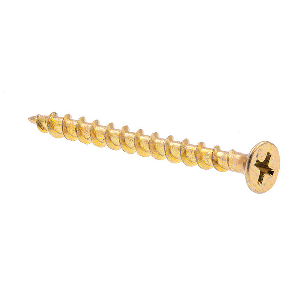 Prime-Line Particle Board Screw, Bugle, Phil Dr #8 X 2in Yelw Zinc Plated Steel 50PK 9042386